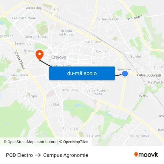 Harta de POD Electro către Campus Agronomie