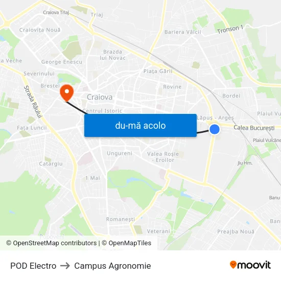 Harta de POD Electro către Campus Agronomie