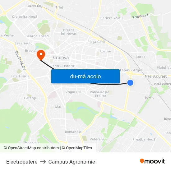 Harta de Electroputere către Campus Agronomie