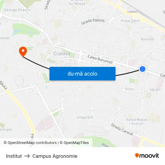 Harta de Institut către Campus Agronomie