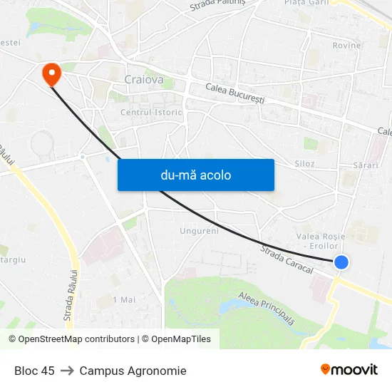 Harta de Bloc 45 către Campus Agronomie