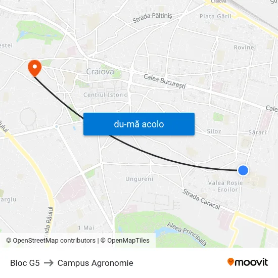 Harta de Bloc G5 către Campus Agronomie