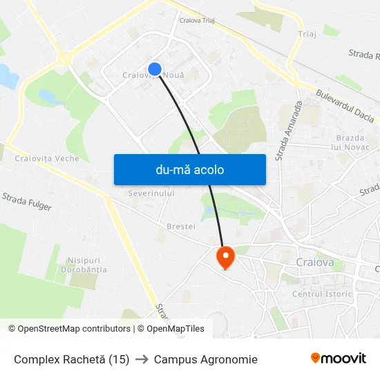 Harta de Complex Rachetă (15) către Campus Agronomie