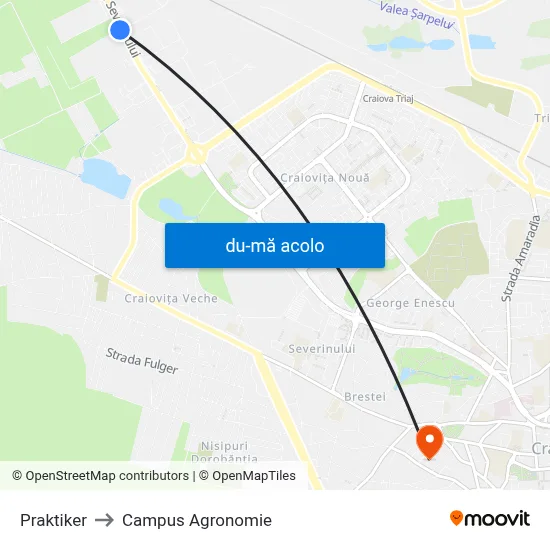 Harta de Praktiker către Campus Agronomie