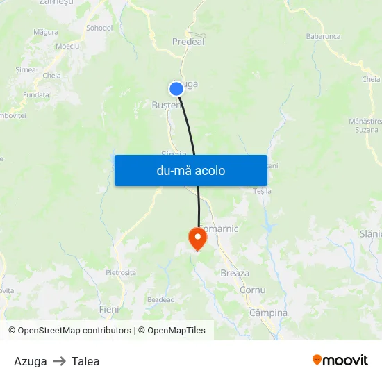 Harta de Azuga către Talea