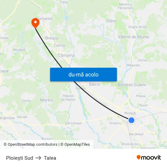 Harta de Ploiești Sud către Talea