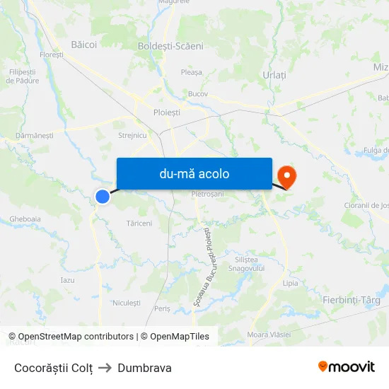 Harta de Cocorăștii Colț către Dumbrava