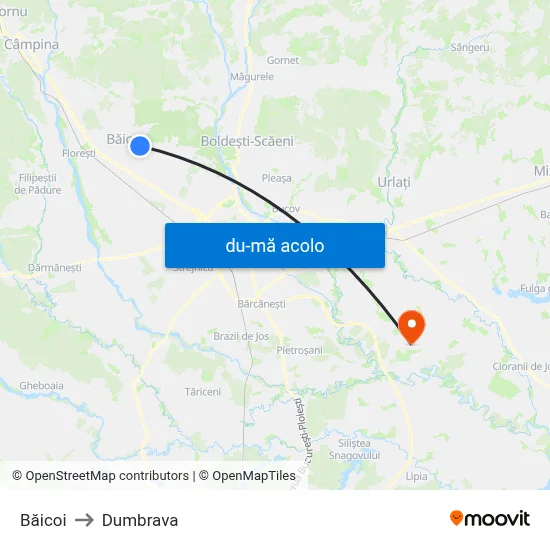 Harta de Băicoi către Dumbrava