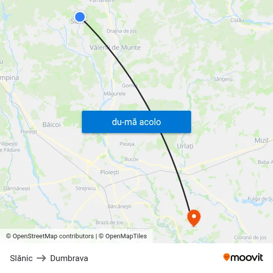 Harta de Slănic către Dumbrava