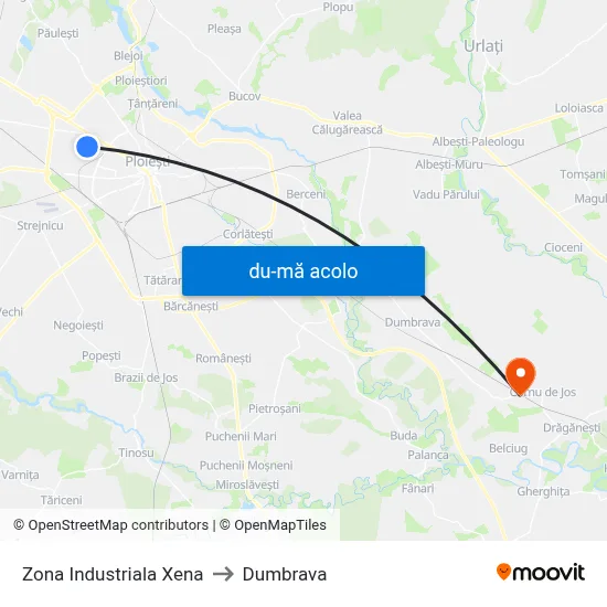 Harta de Zona Industriala Xena către Dumbrava