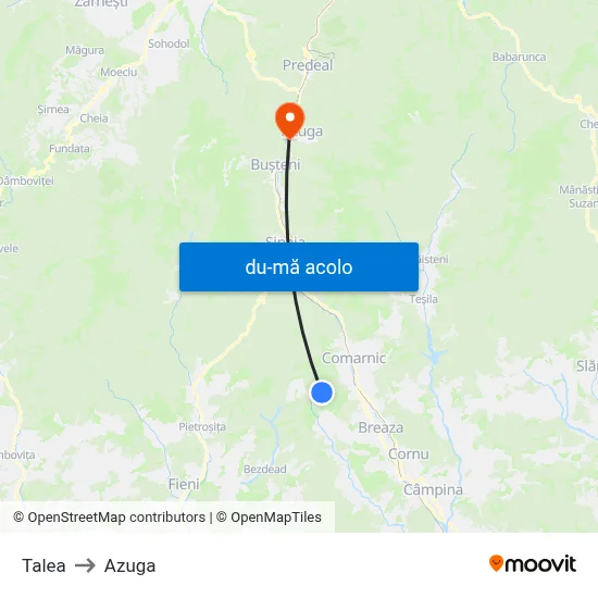 Harta de Talea către Azuga