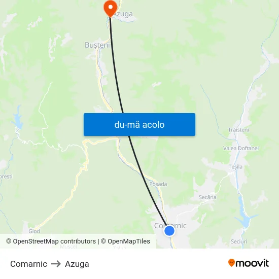 Harta de Comarnic către Azuga