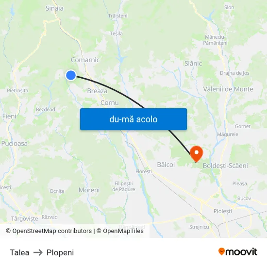 Harta de Talea către Plopeni