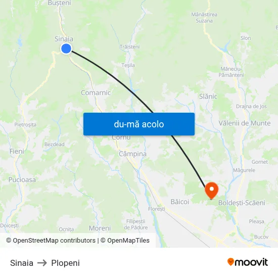 Harta de Sinaia către Plopeni