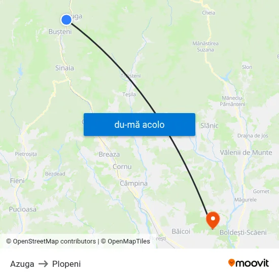 Harta de Azuga către Plopeni