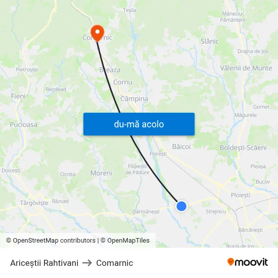 Harta de Ariceștii Rahtivani către Comarnic