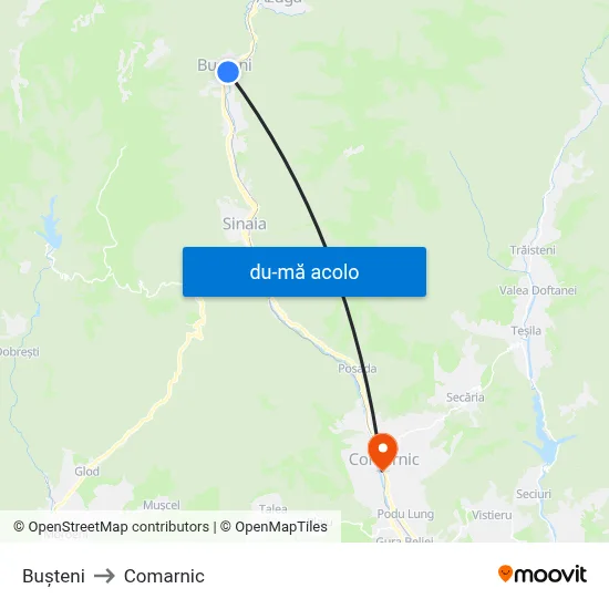 Harta de Bușteni către Comarnic