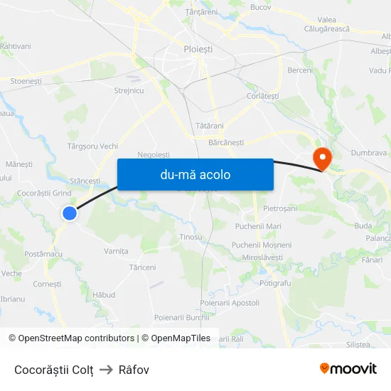 Harta de Cocorăștii Colț către Râfov