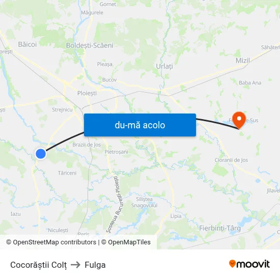 Harta de Cocorăștii Colț către Fulga