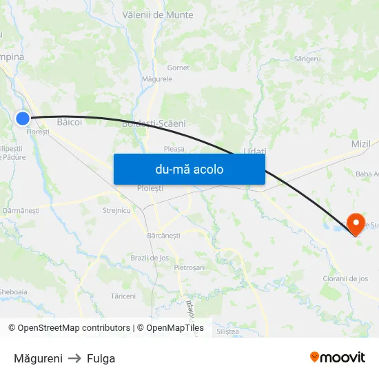 Harta de Măgureni către Fulga