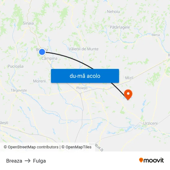Harta de Breaza către Fulga