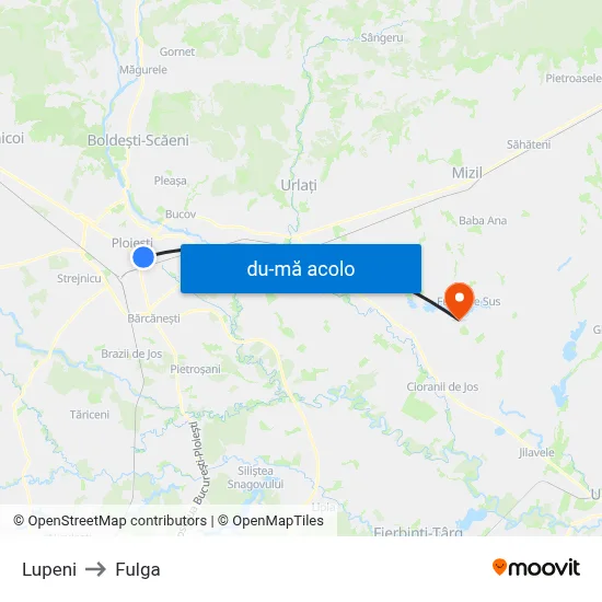 Harta de Lupeni către Fulga