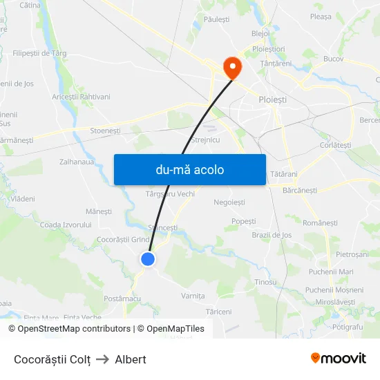 Harta de Cocorăștii Colț către Albert