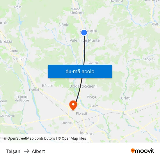 Harta de Teișani către Albert