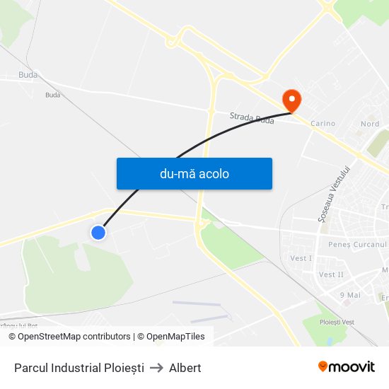 Harta de Parcul Industrial Ploiești către Albert