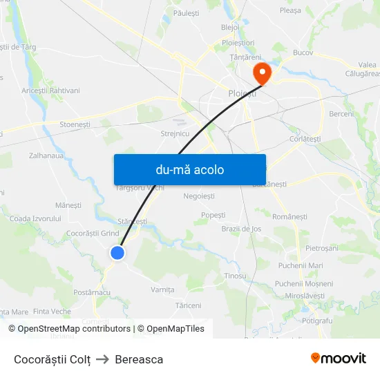 Harta de Cocorăștii Colț către Bereasca