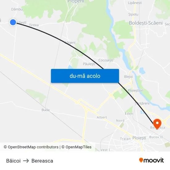Harta de Băicoi către Bereasca