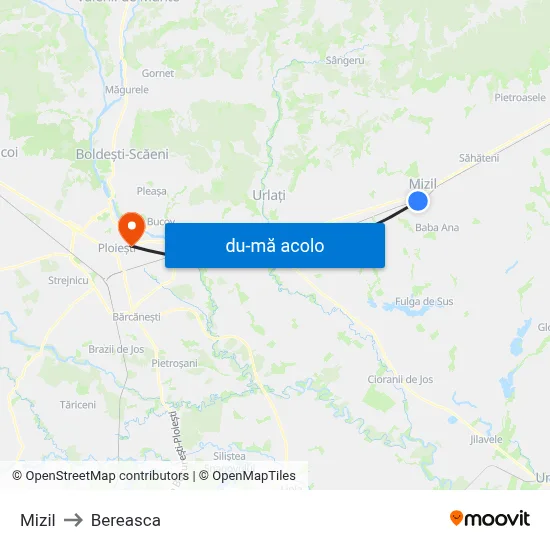 Harta de Mizil către Bereasca