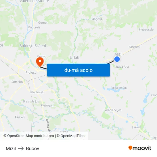 Harta de Mizil către Bucov