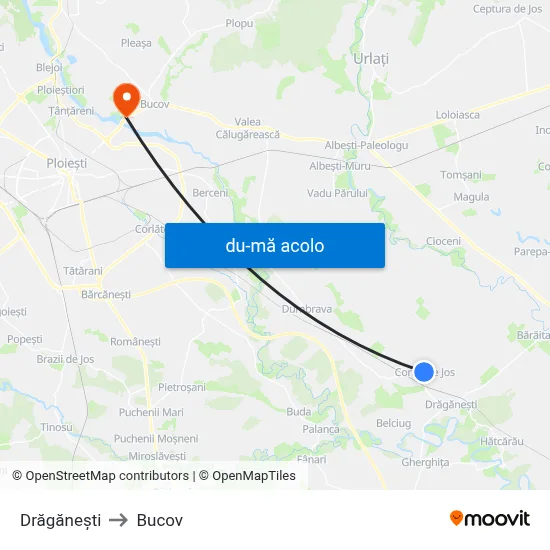 Harta de Drăgănești către Bucov