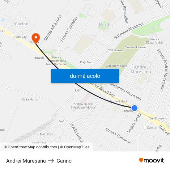 Harta de Andrei Mureșanu către Carino