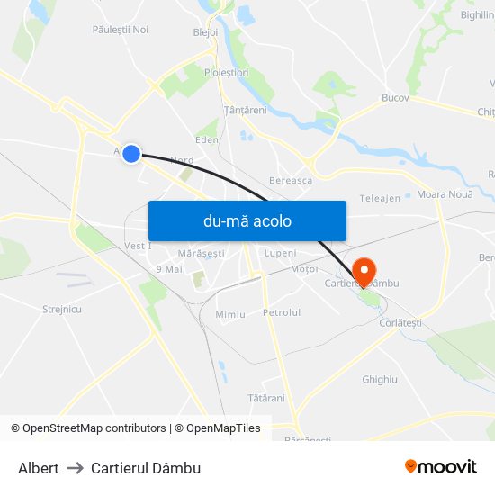 Harta de Albert către Cartierul Dâmbu