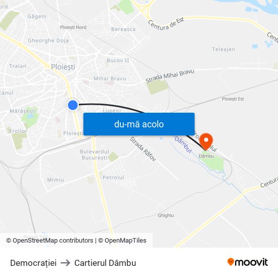 Harta de Democrației către Cartierul Dâmbu