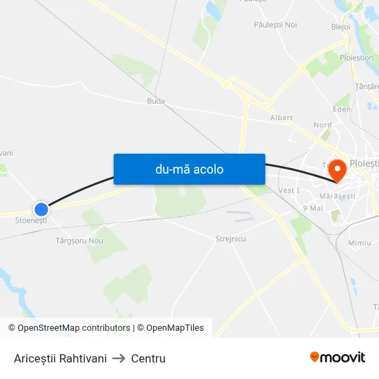 Harta de Ariceștii Rahtivani către Centru