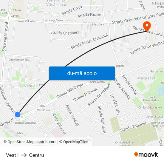 Harta de Vest I către Centru