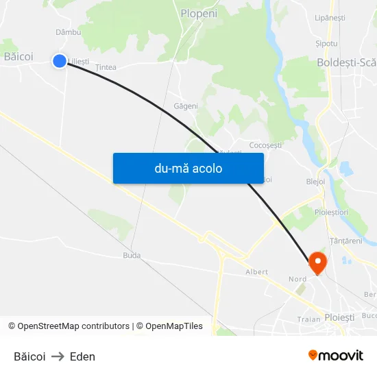 Harta de Băicoi către Eden