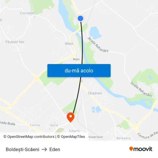 Harta de Boldești-Scăeni către Eden
