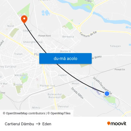 Harta de Cartierul Dâmbu către Eden