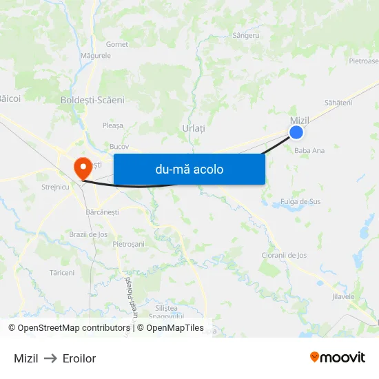 Harta de Mizil către Eroilor