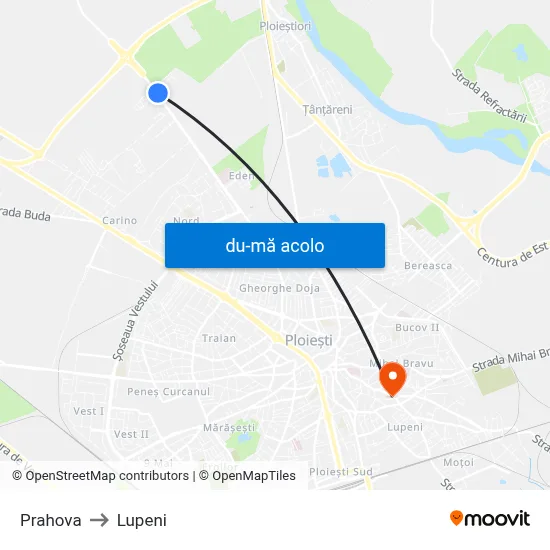 Harta de Prahova către Lupeni