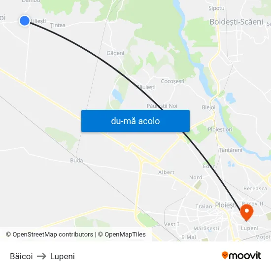 Harta de Băicoi către Lupeni