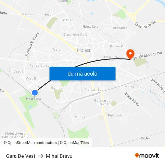 Harta de Gara De Vest către Mihai Bravu