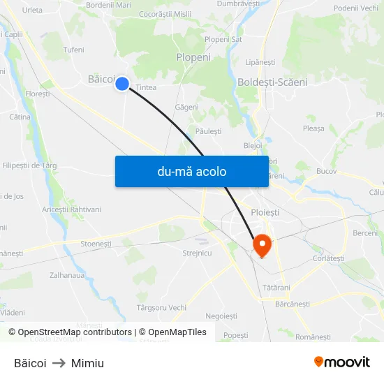 Harta de Băicoi către Mimiu