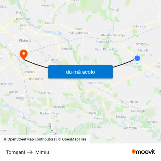 Harta de Tomșani către Mimiu