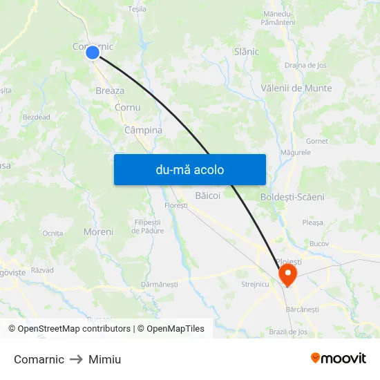 Harta de Comarnic către Mimiu