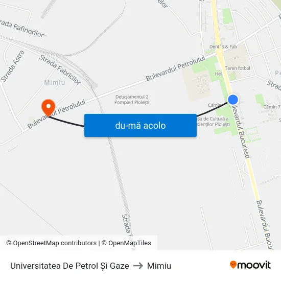 Harta de Universitatea De Petrol Și Gaze către Mimiu